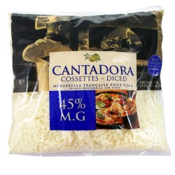 Mozzarella cossettes (poche 2.5kg)"cantadora"