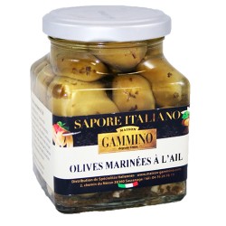 Olives marinées à l'ail 314 ml Maison Gammino